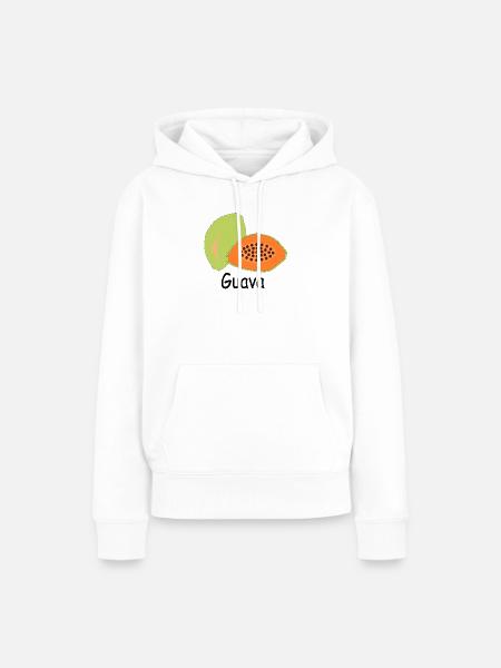 Papaya Tropenfrucht Motiv - Frauen Premium Bio Hoodie - Weiß