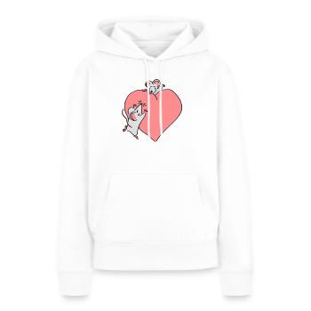 großes Herz - Frauen Premium Bio Hoodie - Weiß - Vorne - Julia (174cm)