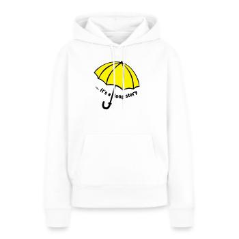 c'est une longue histoire / Umbrella - Sweat à capuche Premium bio Femme - blanc - Devant - Julia (174cm)