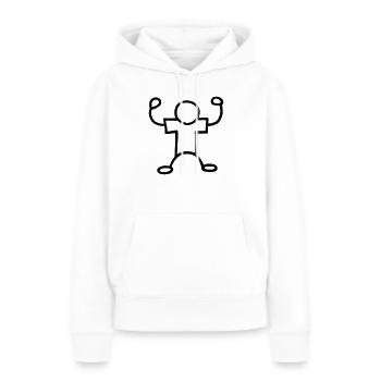 Muscles - Sweat à capuche Premium bio Femme - blanc - Devant - Julia (174cm)