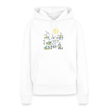 mouettes - Sweat à capuche Premium bio Femme - blanc - Devant - Julia (174cm)