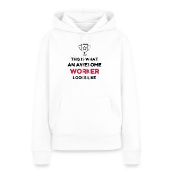 Arbeiter / Fabrik / Arbeit / Job - Frauen Premium Bio Hoodie - Weiß - Vorne - Julia (174cm)