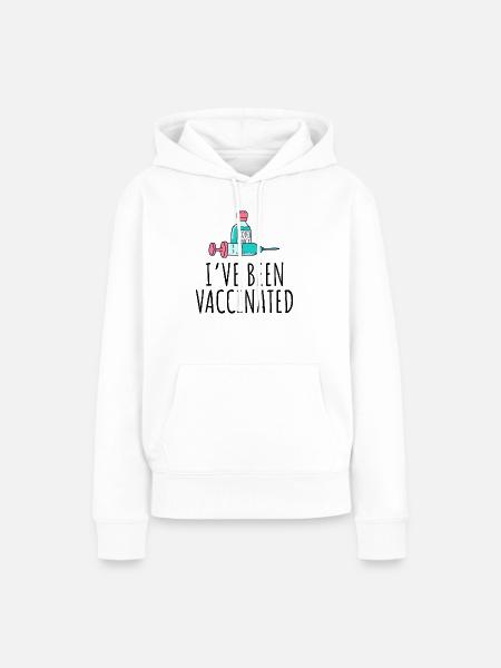 Ich wurde geimpft Impfgeschenk - Frauen Premium Bio Hoodie - Weiß