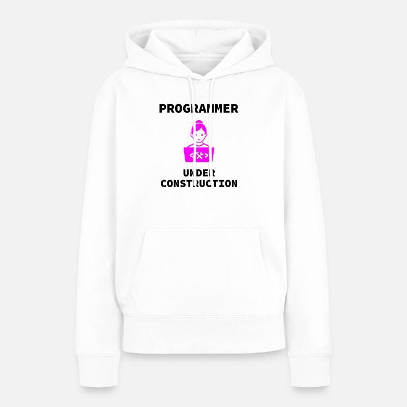 Girl Programmer Under Construction, Dev Girl - Women’s Premium Organic Hoodie - white