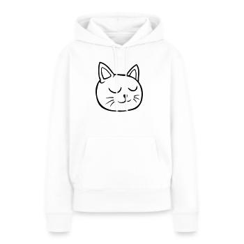 Augen geschlossen Katze schlafend - Frauen Premium Bio Hoodie - Weiß - Vorne - Julia (174cm)