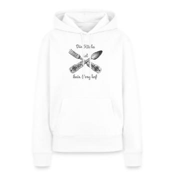 Die Küche ist kein Ponyhof - Frauen Premium Bio Hoodie - Weiß - Vorne - Julia (174cm)