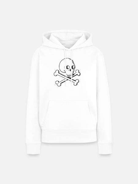 Schädel und Knochen - Frauen Premium Bio Hoodie - Weiß