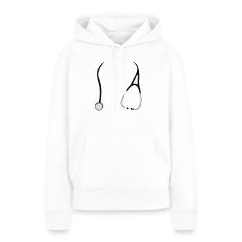 stéthoscopes - Sweat à capuche Premium bio Femme - blanc - Devant - Julia (174cm)