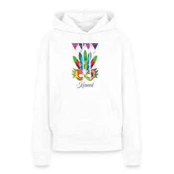 Costume de carnaval de Mardi Gras Mardi Gras - Sweat à capuche Premium bio Femme - blanc - Devant - Julia (174cm)
