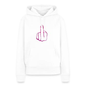 Fuck Off Mittelfinger fuck off Fuck You - Frauen Premium Bio Hoodie - Weiß - Vorne - Julia (174cm)