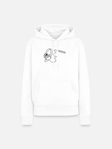 Beat im Ohr - Frauen Premium Bio Hoodie - Weiß