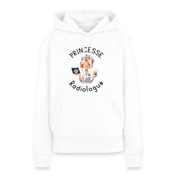 Princesse Radiologue Femme Radiologie - Sweat à capuche Premium bio Femme - blanc - Devant - Julia (174cm)