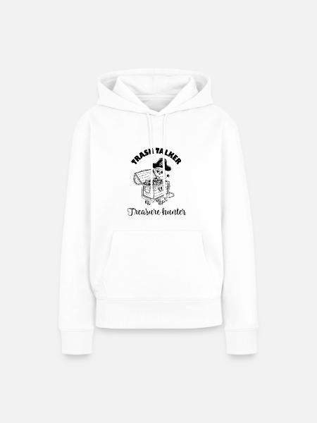 Trash-Talker-Schatzsucher - Frauen Premium Bio Hoodie - Weiß