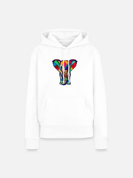 Elefant - Frauen Premium Bio Hoodie - Weiß