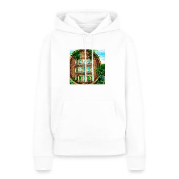 Abstrakte Säulen in Natur Umgebung - Frauen Premium Bio Hoodie - Weiß - Vorne - Julia (174cm)