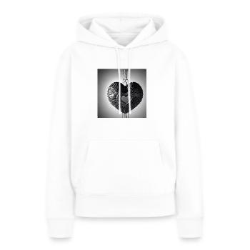 Bijoux coeur Metall - Sweat à capuche Premium bio Femme - blanc - Devant - Julia (174cm)