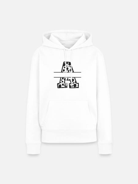 Personalisierter Kuhmusterbuchstabe - Frauen Premium Bio Hoodie - Weiß