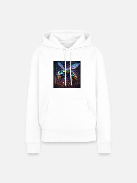 Farbige Wespe, einzigartiges Design - Frauen Premium Bio Hoodie - Weiß