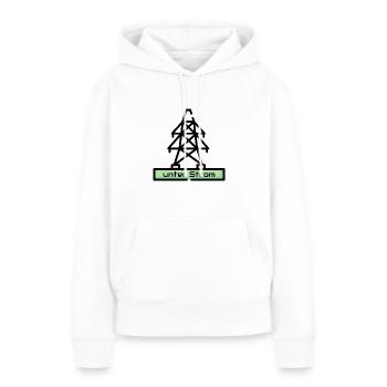 Unter Strom - Frauen Premium Bio Hoodie - Weiß - Vorne - Julia (174cm)