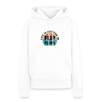 Das Leben ist besser in Flip Flops - Frauen Premium Bio Hoodie - Weiß - Vorne - Julia (174cm)