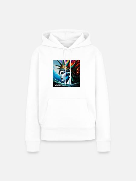 Lady Liberty - Frauen Premium Bio Hoodie - Weiß
