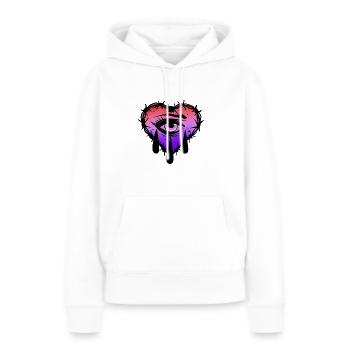 Auge im Herzen mit Stacheldraht - Frauen Premium Bio Hoodie - Weiß - Vorne - Julia (174cm)