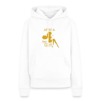 Bad girl africa - Sweat à capuche Premium bio Femme - blanc - Devant - Julia (174cm)