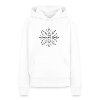 Toile d’araignée noire - Sweat à capuche Premium bio Femme - blanc - Devant - Julia (174cm)