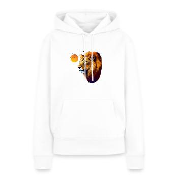 Löwe - Frauen Premium Bio Hoodie - Weiß - Vorne - Julia (174cm)