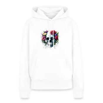 Blüten des Jenseits - Frauen Premium Bio Hoodie - Weiß - Vorne - Julia (174cm)
