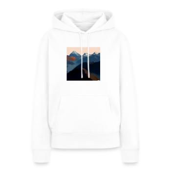 Paysage de montagne italien Montagnes à l’aube - Sweat à capuche Premium bio Femme - blanc - Devant - Julia (174cm)