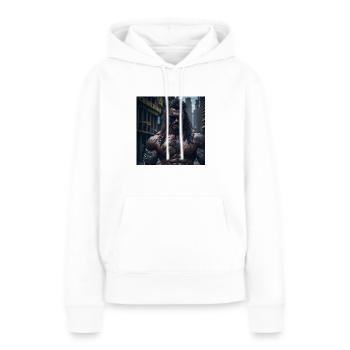 Future Cyberpunkt Warrior - Frauen Premium Bio Hoodie - Weiß - Vorne - Julia (174cm)