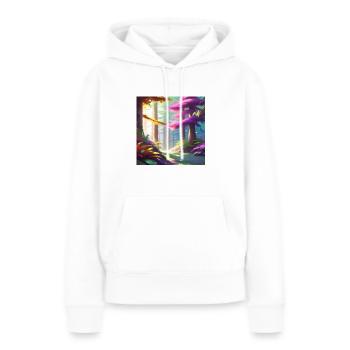 Forêt mystérieuse - Sweat à capuche Premium bio Femme - blanc - Devant - Julia (174cm)