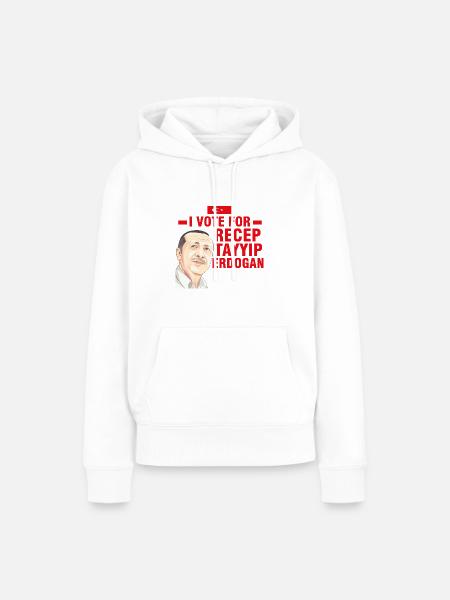 I vote for Recep Tayyip Erdogan - Women’s Premium Organic Hoodie - white