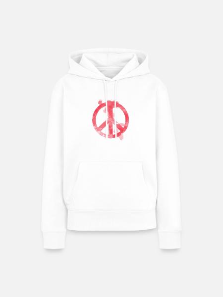 Friede - Frauen Premium Bio Hoodie - Weiß