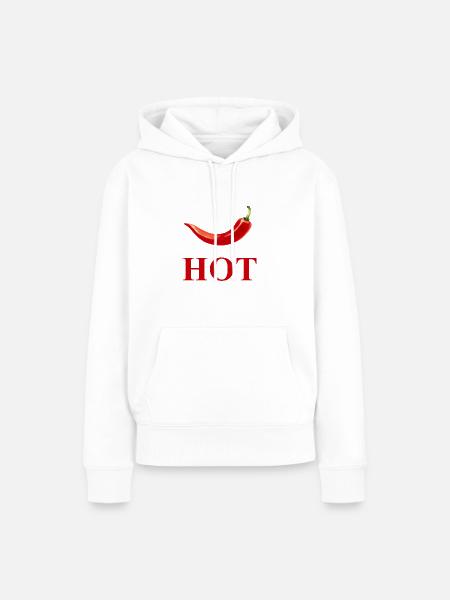 HOT Pepperoni - Frauen Premium Bio Hoodie - Weiß