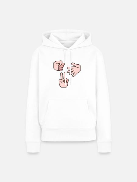 Schere Stein Papier - Frauen Premium Bio Hoodie - Weiß