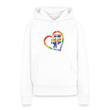PRIDE Community - Frauen Premium Bio Hoodie - Weiß - Vorne - Julia (174cm)