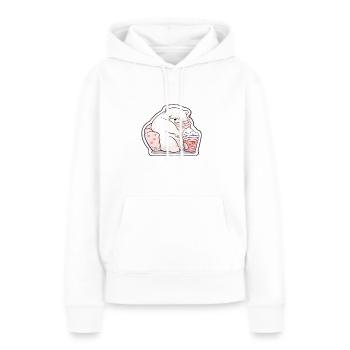 Gemütlicher Tierclub - Frauen Premium Bio Hoodie - Weiß - Vorne - Julia (174cm)