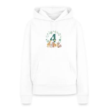 4-jähriges Jubiläum - vierjähriges Jubiläum Tiere - Frauen Premium Bio Hoodie - Weiß - Vorne - Julia (174cm)