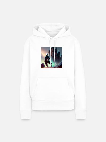 Grimmige Wippe - Frauen Premium Bio Hoodie - Weiß