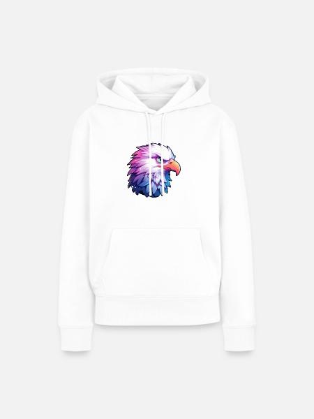 Adlerkopf - Frauen Premium Bio Hoodie - Weiß