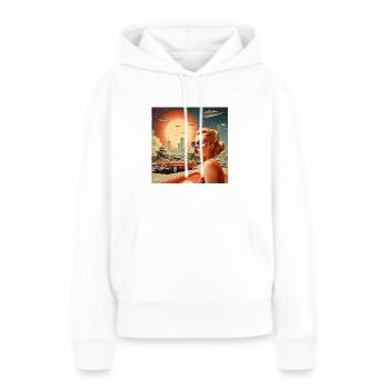 Porträt einer Frau aus den 50er Jahren - Frauen Premium Bio Hoodie - Weiß - Vorne - Julia (174cm)