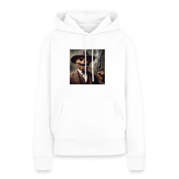 Épouvantail Halloween homme de paille Revolver sifflet - Sweat à capuche Premium bio Femme - blanc - Devant - Julia (174cm)
