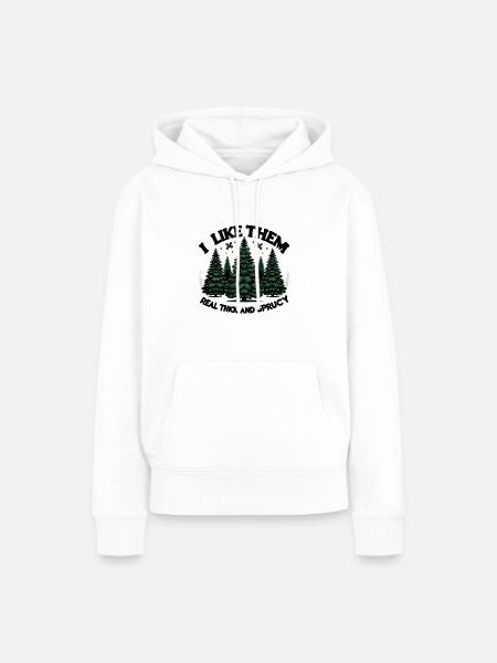 Lebendige Tannenpracht - Frauen Premium Bio Hoodie - Weiß