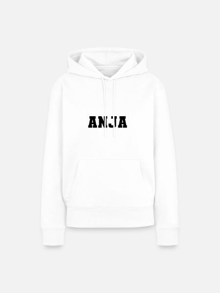 Name - Anja - Frauen Premium Bio Hoodie - Weiß