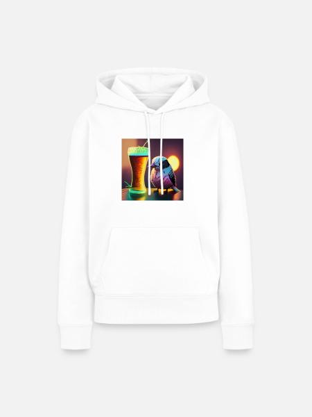 Wütender Vogel - Frauen Premium Bio Hoodie - Weiß