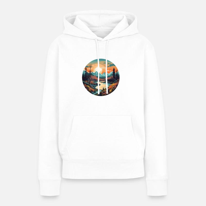 Sunset dreamscape - Women’s Premium Organic Hoodie - white