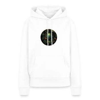 Belle jungle - Sweat à capuche Premium bio Femme - blanc - Devant - Julia (174cm)