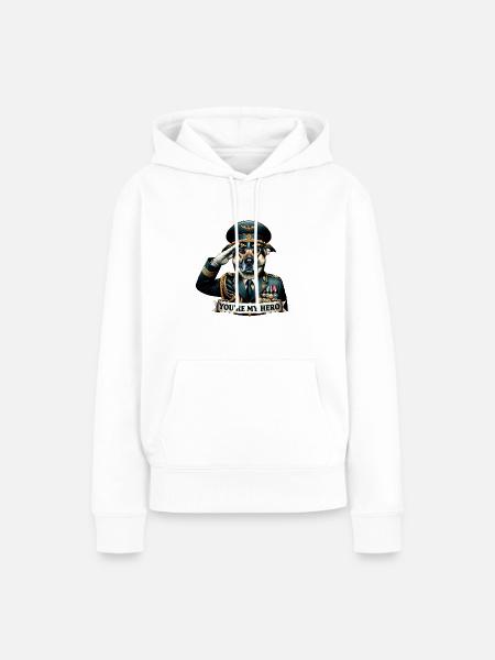 Commander Canine - Frauen Premium Bio Hoodie - Weiß